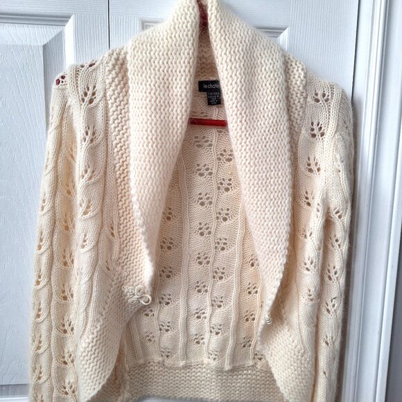 Le Chateau Angora Blend Cream Cardigan - Picture 3 of 9